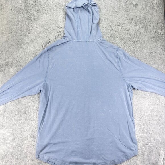 VRST Mens Essential Hoodie Large Blue Muted Denim Logo Modal Stretch Pullover - Picture 9 of 12